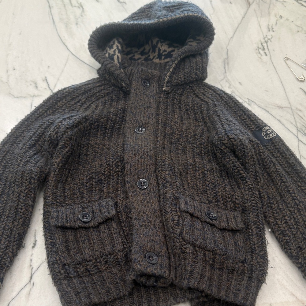 Cozy Brown Hooded Cardigan